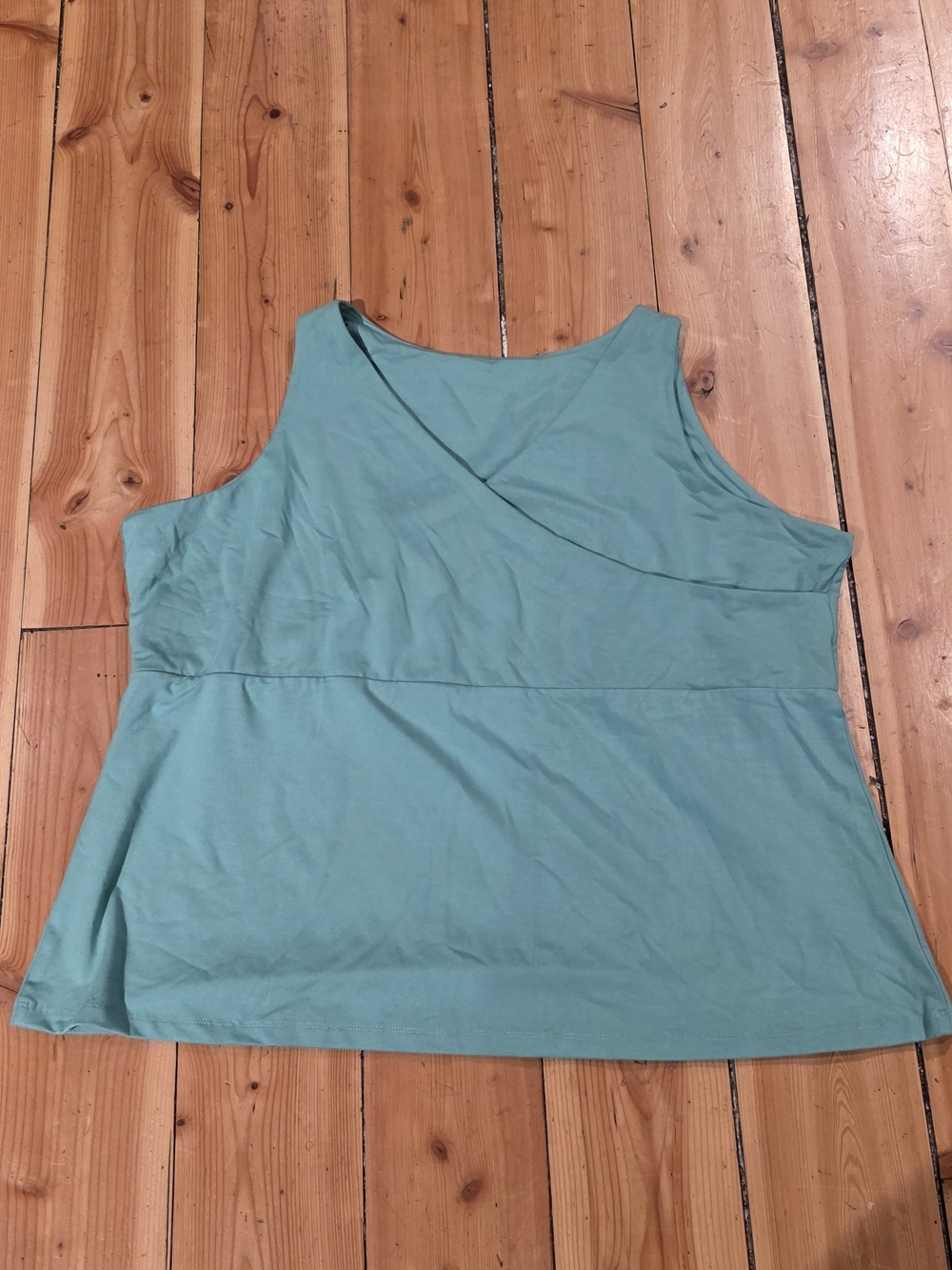 Sleeveless Cross-Front Tank Top in Teal